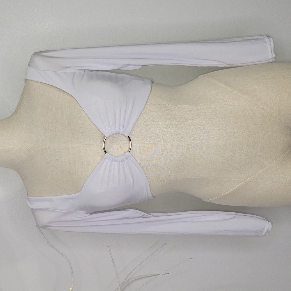 PLT Long Sleeves Crop Ring Detail Top SZ 4
